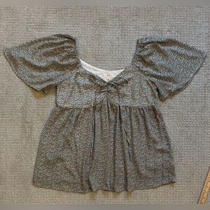 OTT Womens‎ Size Medium Printed Short Sleeve Blouse Lightweight Peasant